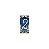 3 " x 6 "セラミックタイルアドレス家番号タラベラコバルトブルー# 2 2つ
