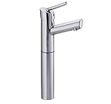 Whitehaus 3-3245-SS Centurion 4 3/4-Inch Single Hole/Single Lever Elevated Lavatory Faucet with 7-In