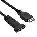 Thzzhnno USB 3.2 Gen 2 USB C 10Gbps フロントパネルアダプターケーブル 0.5M、マザーボードヘッダー延長ケーブル、USB C 3.1 Type Cメスから20ピン USB Type-Eオスケーブル マウントネジ付き