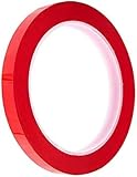 [pont du monde] カッティングシート ラインテープ 耐水テープ 10mm × 66m (幅1cm) (赤)