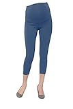 9fashion マタニティレギンス SAVA 7分丈オーバーバンプマタニティレギンス サイズL/XL ネイビーブルー
