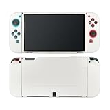 Ryo YXL Switch 有機EL 対応 保護 ケース Joy-Con カバー 分離式 3点セット スイッチ 有機ELモデル 専用 カバー 装着簡単 TPU ソフト 耐衝撃 switch有機EL スイッチ有機ELモデル 対応 ケース ホワイト