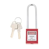 P Prettyia 全３色　補助錠　南京錠　キー　ロック　PA　ステンレス　耐腐食性　耐久性 - 赤