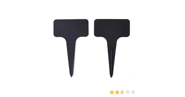 Amazon Mecoco 園芸ラベル 黒 植物タグ マーカー T型 プラスチック製 保育園 ガーデニング 植物 50入り 園芸用ラベル