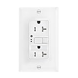 Eaton GFCI Self-Test 20A -125V Tamper Resistant Duplex Receptacle with Nightlight & Standard Size Wa