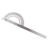 Fenteer 角度　ルーラー　分度器　180度　回転　0-300mm　ステンレス　高品質　学校 商業 家庭 機械工事 木工作業用