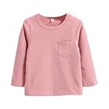enchante petit(アンシャンテ プティ) キッズ 子供 胸ポケット付もっちりベーシック長袖カットソー≪全12色≫ 100cm #ダスティピンク