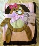 Pink Applique "Dog" Baby Blanket by Pedal Buddy Collection [並行輸入品]