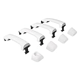 HECASA ホワイト エクステリアドアハンドルキット 2007-2022 トヨタ タンドラ クルーマックス/セコイア W/O 助手席キーホール 塗装済み交換用 81295 692100C010 692170C030 692170C010用