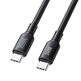 サンワサプライ USB2.0 Type-C シリコンケーブル（PD240W・2m・ブラック） KU-CCPES20BK