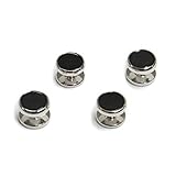 タキシードステーション ブラック前ボタン 4個セット 黒オニキス スタッズ タキシード