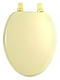 Aqua Plumb TS104BO Elongated Color Matched Hinge Wood Toilet Seat, Bone [並行輸入品]
