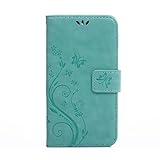 OPPO Reno9 A ケース 手帳型 かわいい CPH2523 カバー A301OP ケース OPPOReno9A Reno9A 蝶 グリーン 緑 レザー(アクアグリーン, OPPO Reno9A/CPH2523/A301OP)