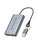 2in1 キャプチャーボード switch対応 4K HDMI パススルー機能 1080P HD ゲーム録画 ビデオキャプチャー 小型軽量 type-c usb Switch/PS5/PS4/Xbox Windows 7/8/10 Linux OBS Potplayer YouTube Niconico Twitch対応 日本語取扱説明書付き