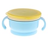 Dovewill 食品　収納　ボウル　スナック　キャッチャー　ベビー用品　シール　プルーフ　キッズ　　旅行　コンテナ　出産祝い　全2色 - 青