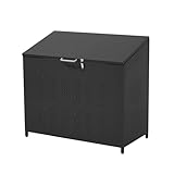 Harper & Bright Designs ゴミ箱 屋外 大容量 280L 施錠可能 ゴミステーション 野良猫対策 カラスよけ 通気性 ごみ集積所 ゴミ荒らし防止 ふた付き アジャスター 組立式 ブラック