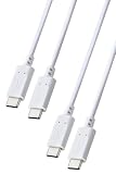 エレコム 【2本セット】 USB Type C ケーブル USB-C to USB-C 2m 60W 高速充電 【 MacBook/iPad/Galaxy/Android スマホ タブレット 等対応 】 ホワイト 【iPhone 16 シリーズ 対応検証済】 MPA-CCECTW20WH