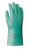 Ansell Size 7 Green Sol-Knit 12 Cotton Interlock Knit Lined Supported Nitrile Chemical Resistant Glo