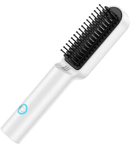 Amazon.co.jp: ヘアアイロンブラシ レッド ミニ ストレート コードレス