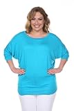 ホワイトマークユニバーサルps124-teal-1 X LプラスサイズBat Sleeve top-tunic44 ; 1 Extra Large