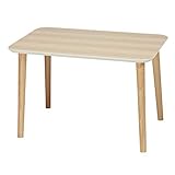 木目鏡面トールテーブル(ナチュラル) 〔長方形/幅60cm〕 机/リビングテーブル/サイドテーブル/木製脚/木目/北欧風/高級感/NK-622