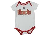 マジェスティックArizona Diamondbacks幼児サイズ0 – 3 Months Wordmark Onesie /ボディスーツ – ホワイトクリーパー