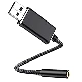 オーディオ変換アダプター USB to 3.5ｍｍ イヤホンジャック 変換ケーブル マイク機能対応 外付け サウンドカード USBポート-3極 TRS 4極 TRRS オーディオ変換ケーブル