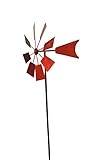 Alpine Metal Windmill Stake, Red, 52" [並行輸入品]