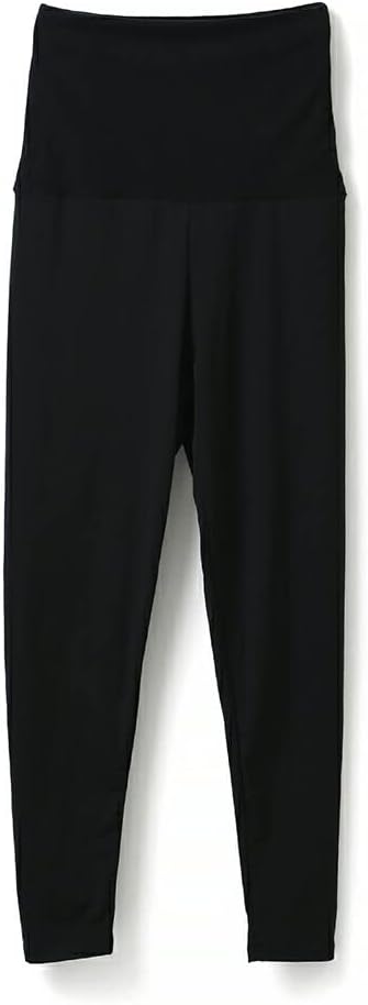 [白鷺ニット] おなかポンポン 裏起毛 腹巻付きパンツ 9分丈 レギンス レディース 秋冬 防寒 お腹生地二重 暖かい