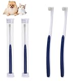 Useekoo 犬 歯ブラシ 超小型犬 猫 ペット用 2本セット 歯磨き 極細毛 極小ヘッド シニア犬用 収納ケース付き