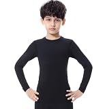 [Rovidorx] アンダーシャツ キッズ スポーツインナー ジュニア 長袖 サッカー インナー アンダーウェア 子供 コンプレッションウェア サッカーウェア ラッシュガード 男の子 野球 速乾 UVカット 1019-blk-blk-140