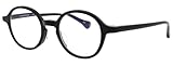[BEAMS DESIGN] 低度数老眼鏡 ブルーライトカット おしゃれ 専用ケース付き ビームスデザイン BDR-3004 (ブラック2, +1.50)