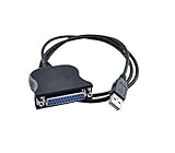 Moechando USB〜パラレル変換ケーブル プリンタポート パラレル側：DB25P/メス、USB側：Aタイプ/オス 全長：90cm （入荷予定あり）