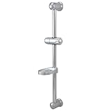キングストン真鍮kx2528sg Designer Trimscape Showerscape 24インチスライドバーアクリルソープディッシュとハンドシャワー、サテンニッケル