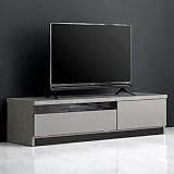 タンスのゲン テレビ台【配線スッキリ ケーブルドック】完成品 幅140㎝ フラップ扉 ロータイプ 大川家具 国産 49100055(79672)
