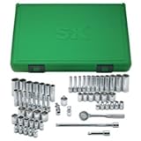S K Hand Tools SKT91860 .25in. Drive Fractional and Metric Standard and Deep Socket Set - 60 Pieces