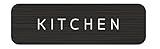 ドアプレート メタルプレート ドアサイン (KITCHEN, Black/White) Hansmare Aluminum Door Sign シンプル トイレ オフィス 部屋 表札 高級感