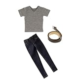 1/6 メンズ グレー Tシャツ ジーンズ ベルト セット 12 インチ男性 フィギュアボディ適用