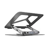 UNITEK 取り外し可能 USBハブ付き ノートパソコン ドッキングステーション (360度回転ベース / USB3.0 / 4K@60Hz 解像度対応 HDMI2.0 / Gigabit Ethernet/Power Delivery 100W USB-C) D1109A