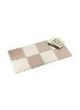 シービージャパン(CB JAPAN) ジョイントマット [防音 衝撃吸収] モカ×ベージュ 厚め 12mm 30×30cm 8枚組 モンブラン やわらかジョイントカラーマット JOINTMAT