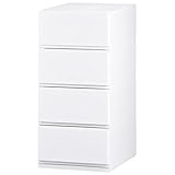 リブウェル(Livewell) 日本製 彩 -Irodori- チェスト 簡易組み立て式 (オールホワイト, 35cm幅 4段)