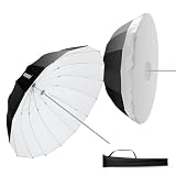 NEEWER 65"/165cm パラボラ反射アンブレラ 写真用アンブレラ 撮影用アンブレラ ホワイトインナー/ディフューザーカバー/バッグ付き 柔らかな照明 クイック折りたたみ カメラ/フォトスタジオ/ビデオライト/モノライトフラッシュ用 NS3U