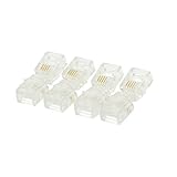 Refaxi 50本RJ11電話ケーブル圧着端子プラグ6P4C LANネットワークコネクタ