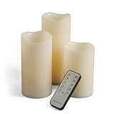 Gerson 3-Piece 4/5/6-Inch Flameless LED Candle Set with Universal Remote Control by Gerson