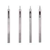 Perfk 4点セット　穴あけパンチ　皮抜きポンチ　丸穴　0.5mm 0.8mm 1.0mm 1.5mm　ベルト　時計バンド　レザークラフト　