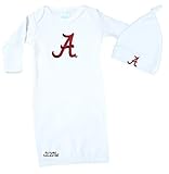 Future Tailgater アラバマ クリムゾンタイド ベビー レイエット ガウン ノットキャップ セット