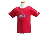 Mak the yak（マックザヤック）半袖 Tシャツ クジラ柄 アップリケ レッド 6/12M【並行輸入品】