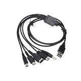 5 in 1 USB 充電ケーブル FOR New 3DS(XL/LL)/FOR 3DS(X L/L L)/FOR 2DS/FOR DSi(X L/L L)/FOR GBA-SP/FOR Wii U/FOR PSP 1000/2000/3000に対応 コード マルチゲーム充電用 5in1 多機能 急速充 電 高耐久 断線防止 1.2m (ブラック) [並行輸入品]