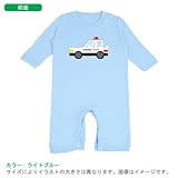 BabyChips パトカー(名入れ長袖ベビーロンパース) 70 ライトブルー