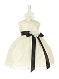 Dressforlessアイボリーエレガントレース花ベビードレスリボンサッシ US サイズ: L カラー: ブラック